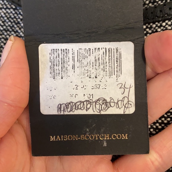 Maison Scotch Tweed Sheath Dress Leather Trim - Picture 3 of 8